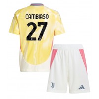 Maglie da calcio Juventus Andrea Cambiaso #27 Seconda Maglia Bambino 2024-25 Manica Corta (+ Pantaloni corti)